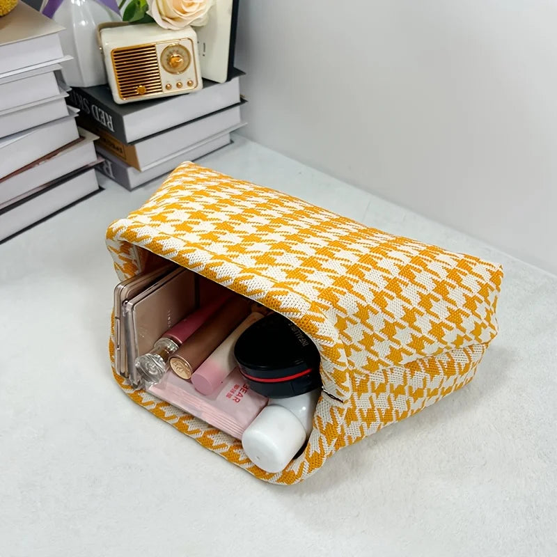 New high-end multi-functional knitted houndstooth Shoulder bag