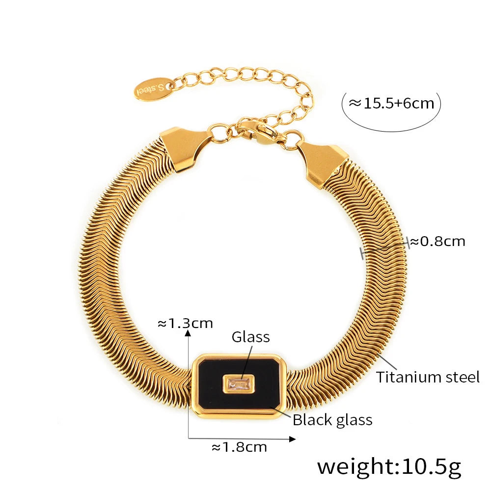 Fashion Trendy Square Bracelet Stainless Steel