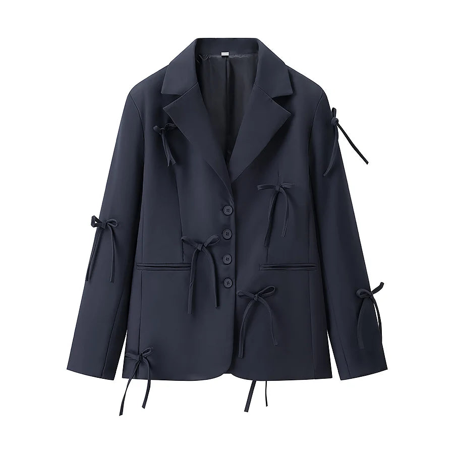 Versatile Suit Jacket style autumn new bow-decorated temperament