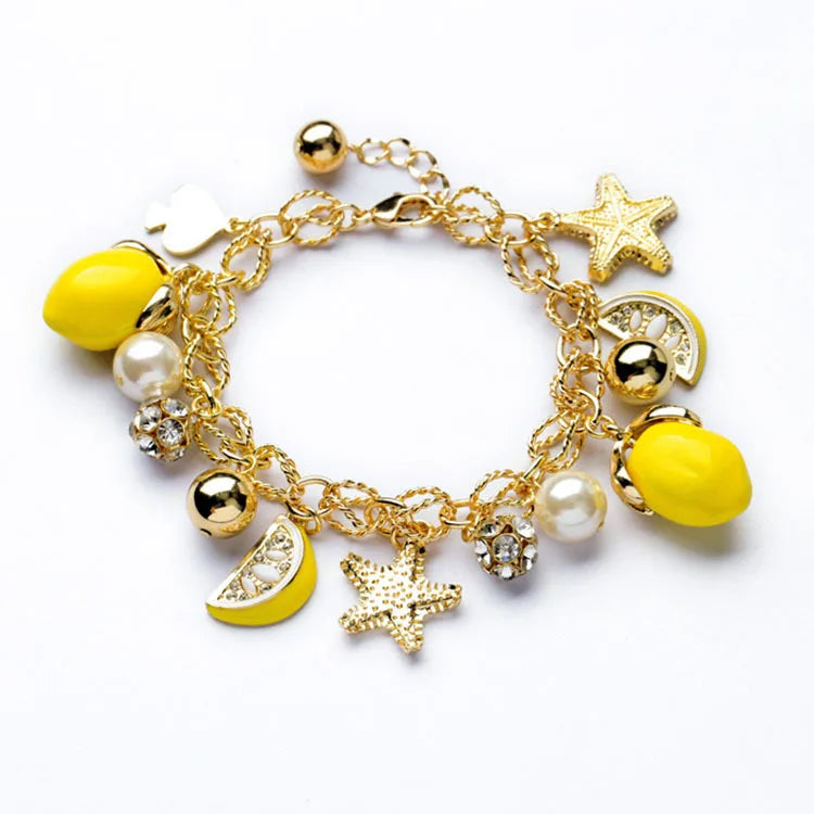 New Arrival Starfish Pendant Lemon Fruit women's bracelet