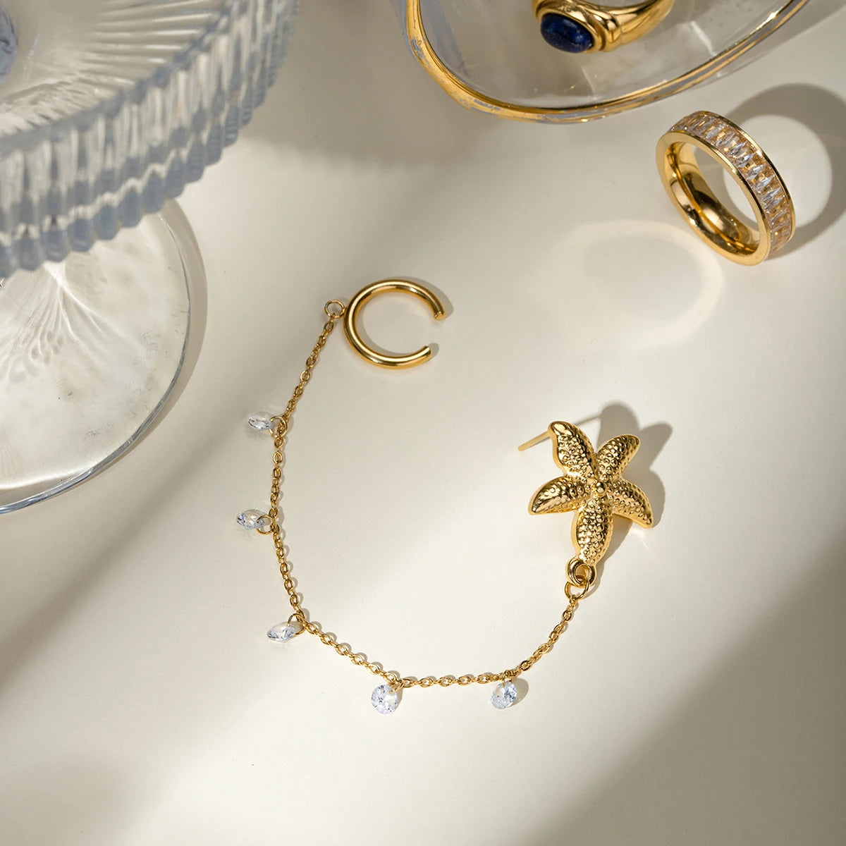 Gold Plated Stainless SteelStarfish earrings