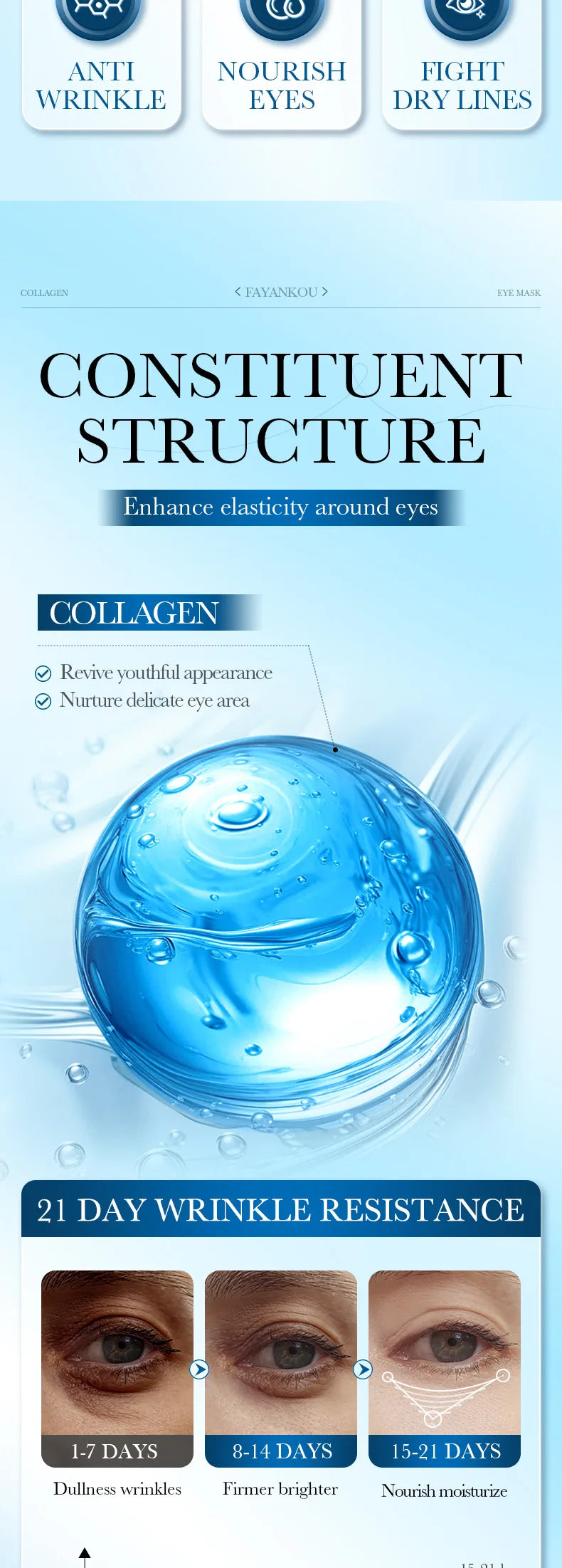 60pcs/box Crystal Collagen Eye Mask Anti Dark Circles Remove Eye Bags Firming Moisturizing