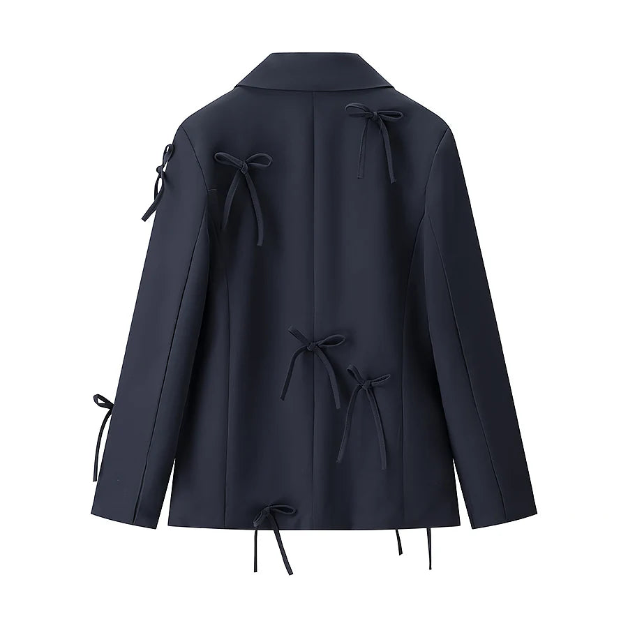Versatile Suit Jacket style autumn new bow-decorated temperament