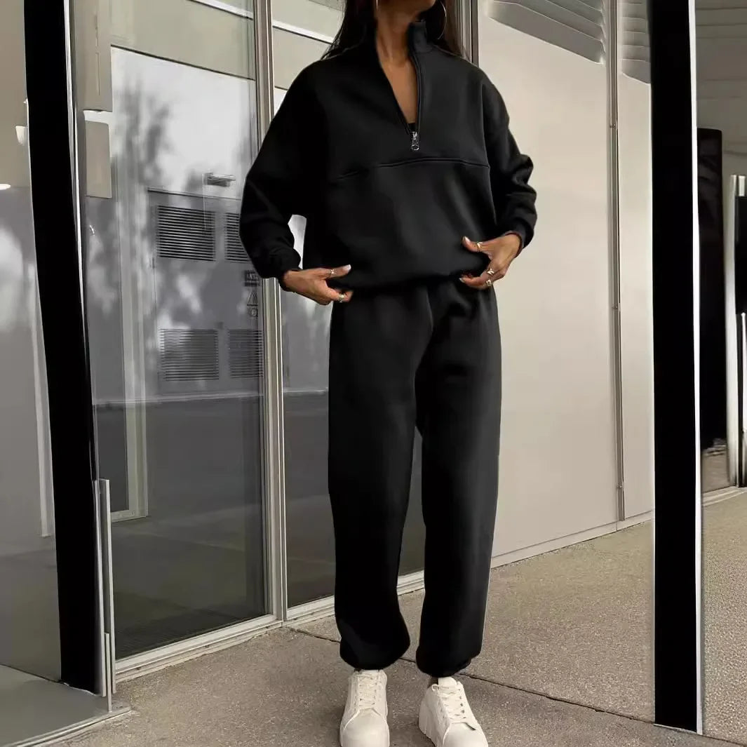 Casual Two Piece Set Woman New Sweatshirt and Pants Suit for Female Streetwear Autumn and Winter