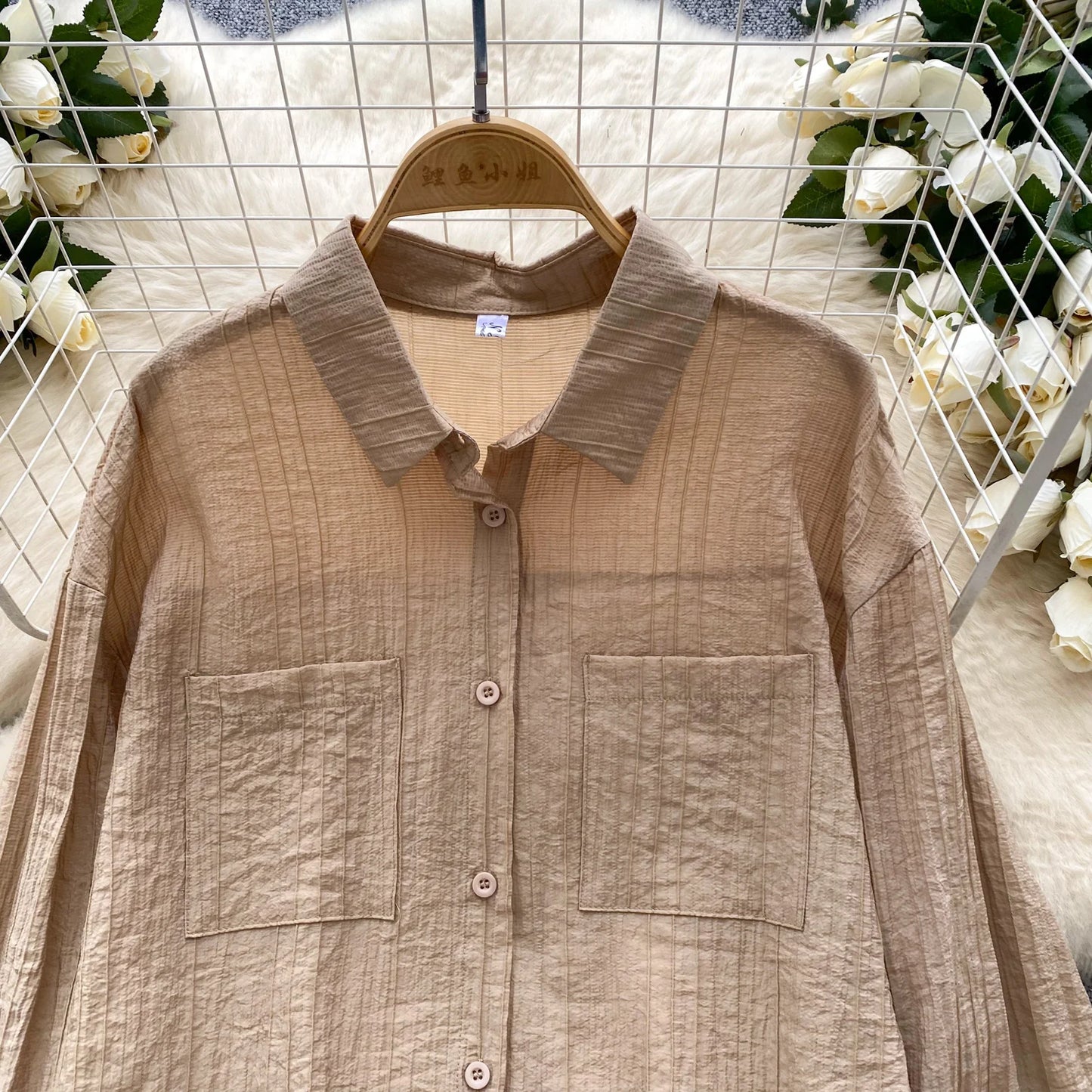Elegant Polo-neck Vintage Long Flare Sleeves Chic Single Breasted Shirts High Waist Wide Leg Short Pants Sets