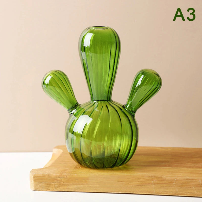 Cactus Glass Vase Small Glass Decorations