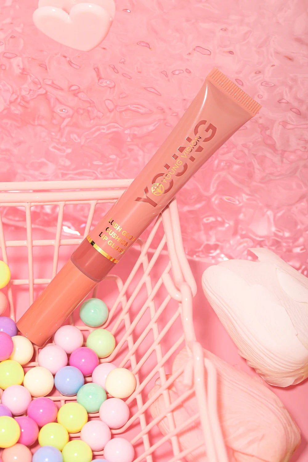 Liquid Water Brightening Lip 6 Color Plush Brush Head Squeezing Lip Color Moisturizing Lip Glaze