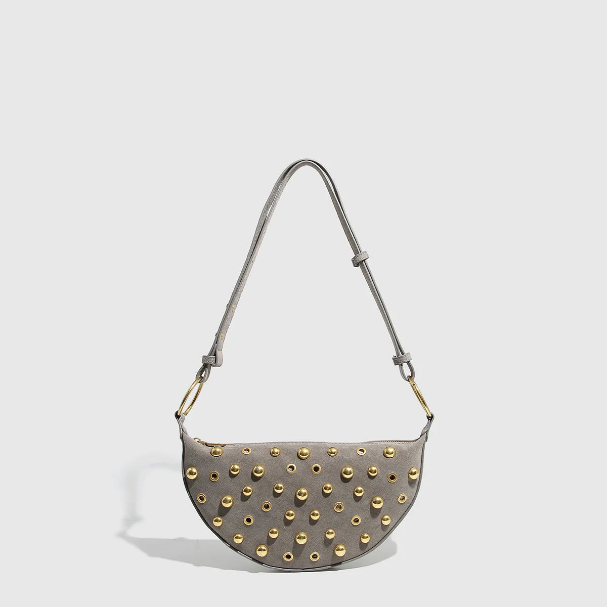 Designer Studded Shoulder Bag Rivet Crescent Bag 2025 New Women Metal Underarm Bag High-end Retro Rivet Polka Dot Shoulder Bags