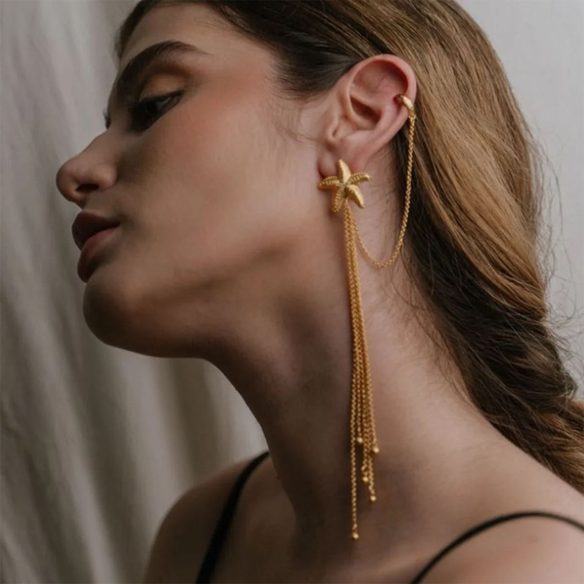 Gold Plated Stainless SteelStarfish earrings