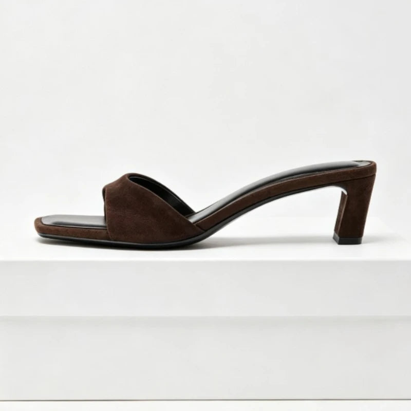 Women Heels Sandals Square Toe Open Toe