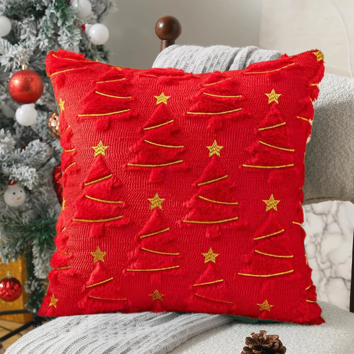1pc plush Christmas tree Pillow Covers