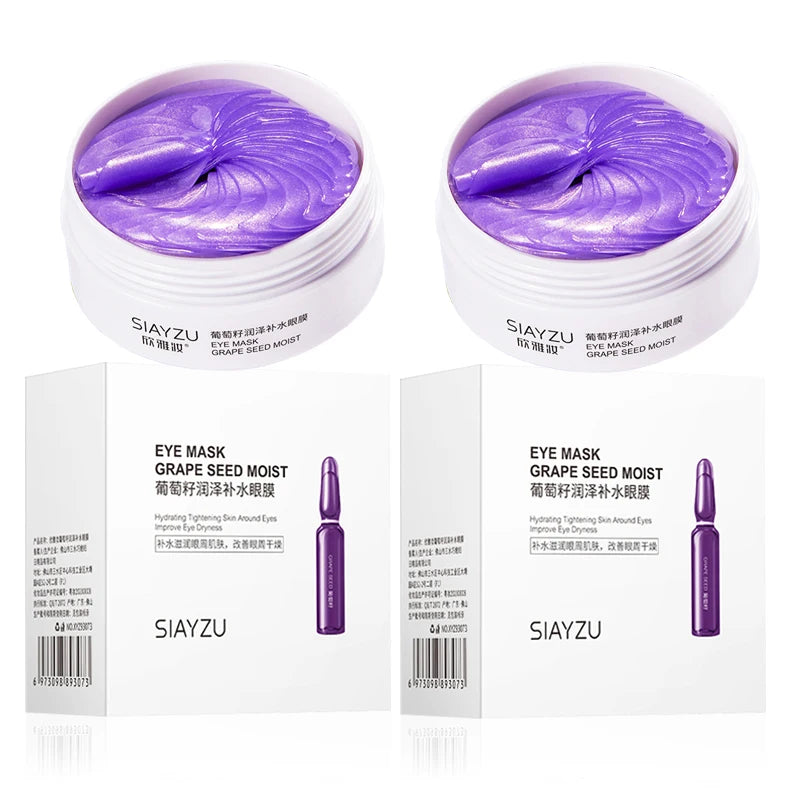 60pcs/box Grape Crystal Collagen Eye Mask Anti Dark Circles Eye Bags Moisturizing Anti-aging Eye Patches Eyes Skin Care Products