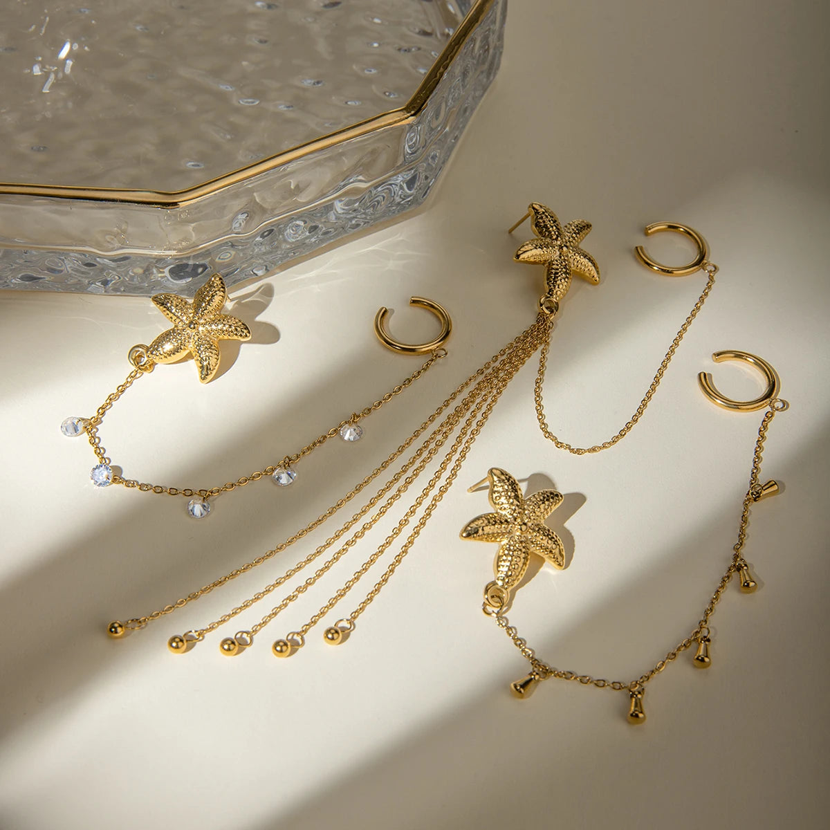 Gold Plated Stainless SteelStarfish earrings