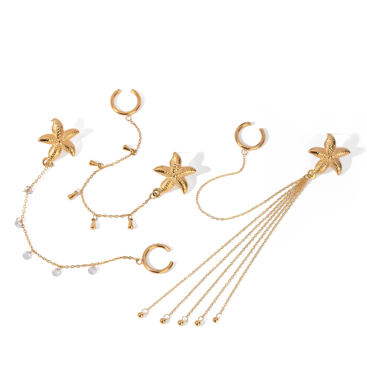 Gold Plated Stainless SteelStarfish earrings