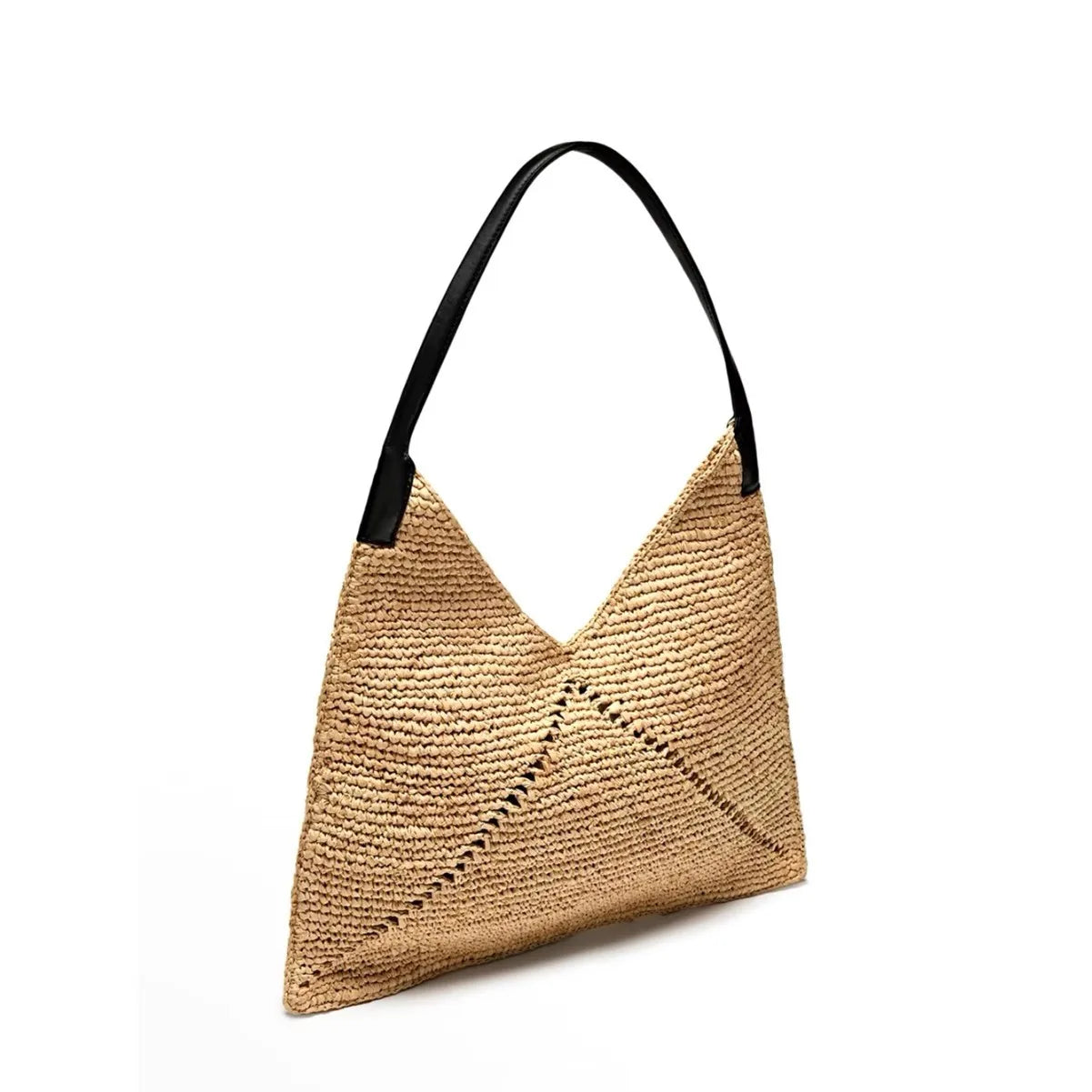 large Raffia straw shoulder bag women handmade oversized