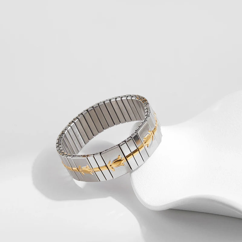 New Gold Plated Stainless Elastic Bracelet For Women