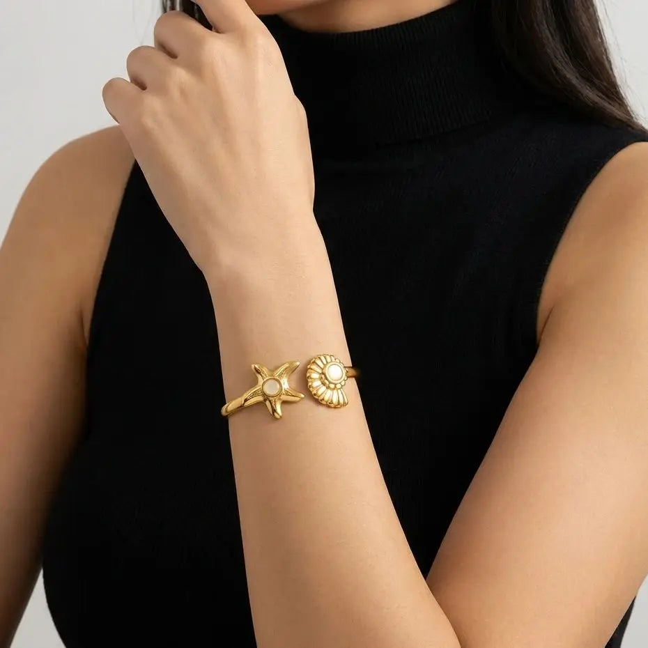 Design Sense Stainless Steel Cuff Bangles for Women
