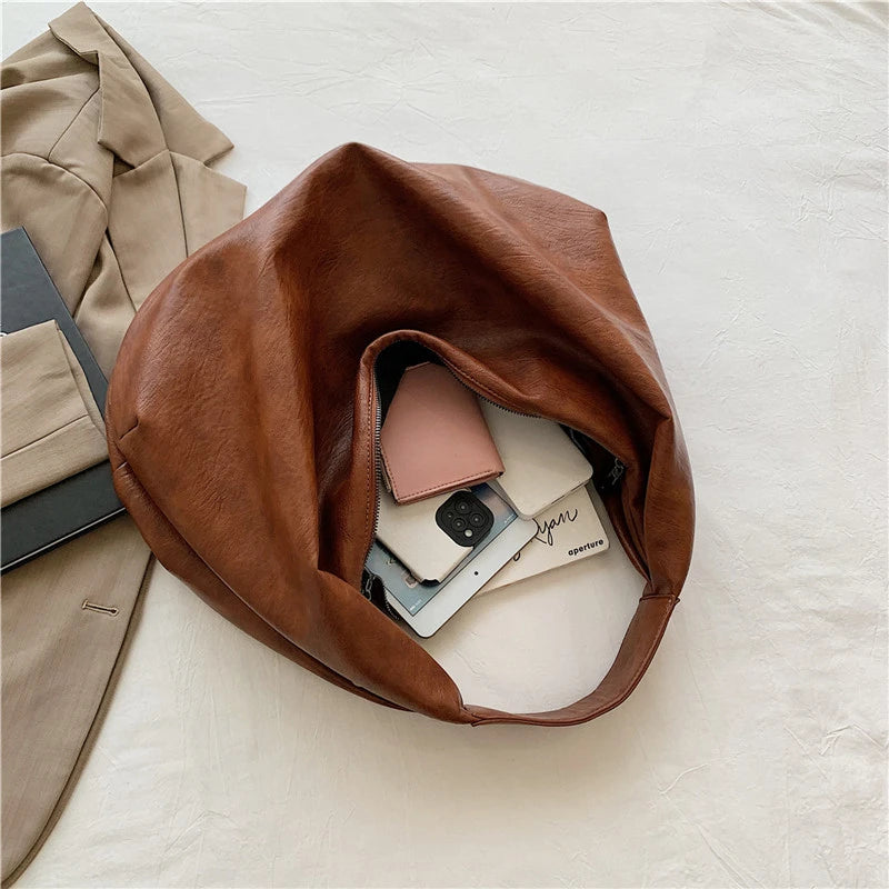 Big Black Shoulder Bags for Women Quality Soft Crossbody Handbag