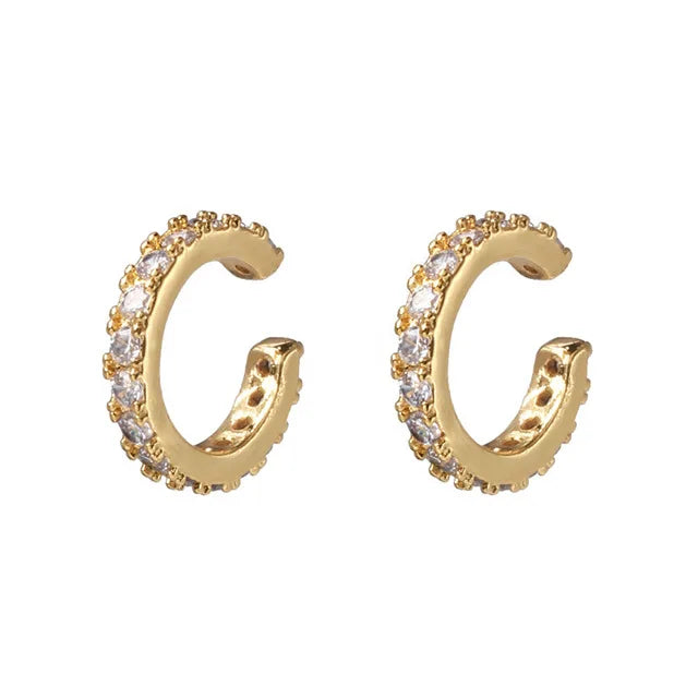 New Arrival Multicolor Crystal Ear Cuff Stackable Shaped Ear Clips No Pierced Cartilage Earring for Women