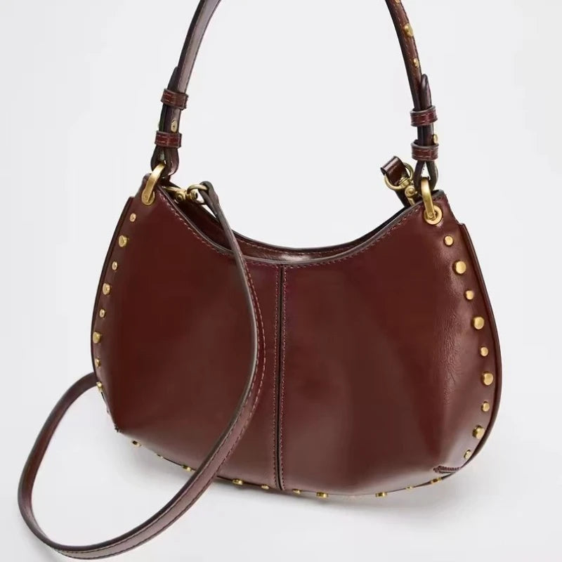 New Trendy Shoulder Bag Wine Red Black