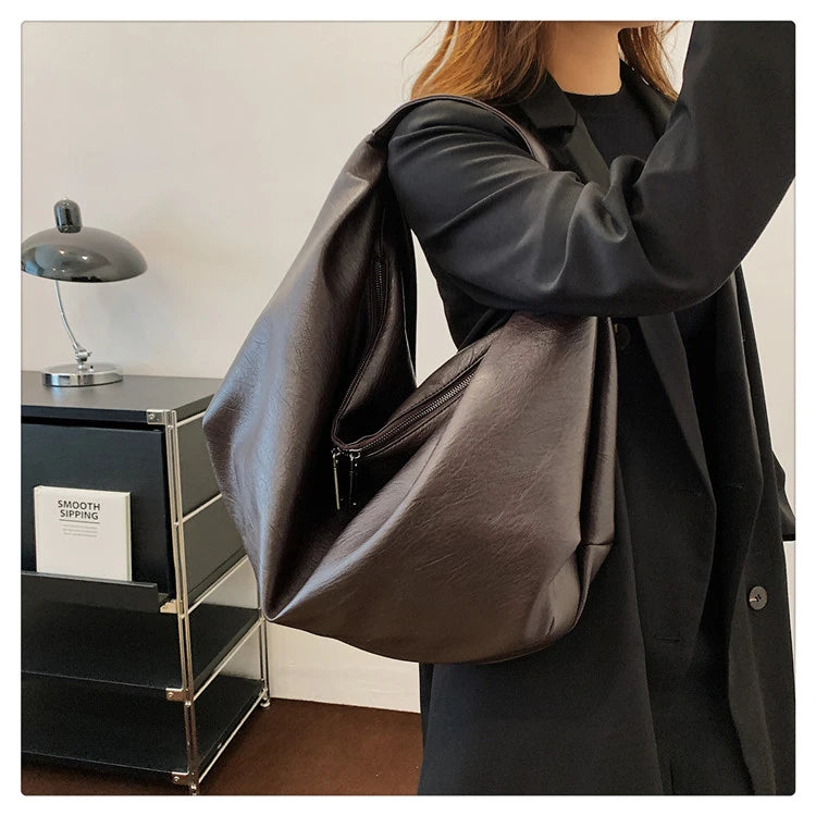 Big Black Shoulder Bags for Women Quality Soft Crossbody Handbag