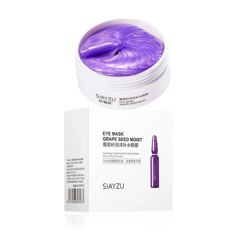 60pcs/box Grape Crystal Collagen Eye Mask Anti Dark Circles Eye Bags Moisturizing Anti-aging Eye Patches Eyes Skin Care Products