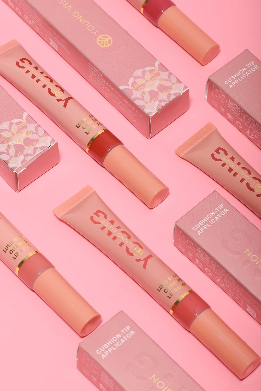 Liquid Water Brightening Lip 6 Color Plush Brush Head Squeezing Lip Color Moisturizing Lip Glaze