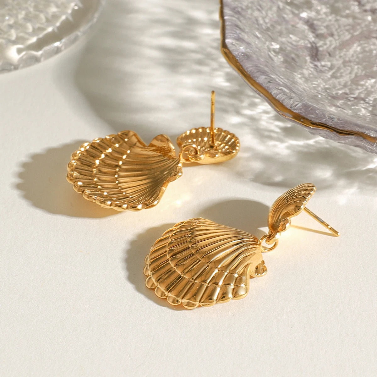 Stainless Waterproof Shell Collection Earrings