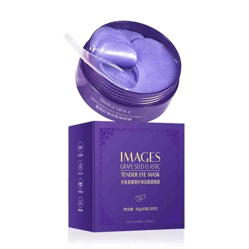 60pcs/box Grape Crystal Collagen Eye Mask Anti Dark Circles Eye Bags Moisturizing Anti-aging Eye Patches Eyes Skin Care Products