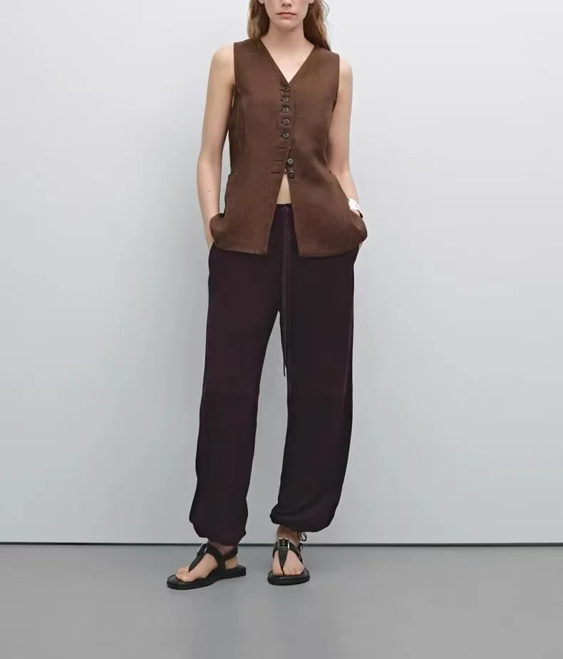 New linen blended vest
