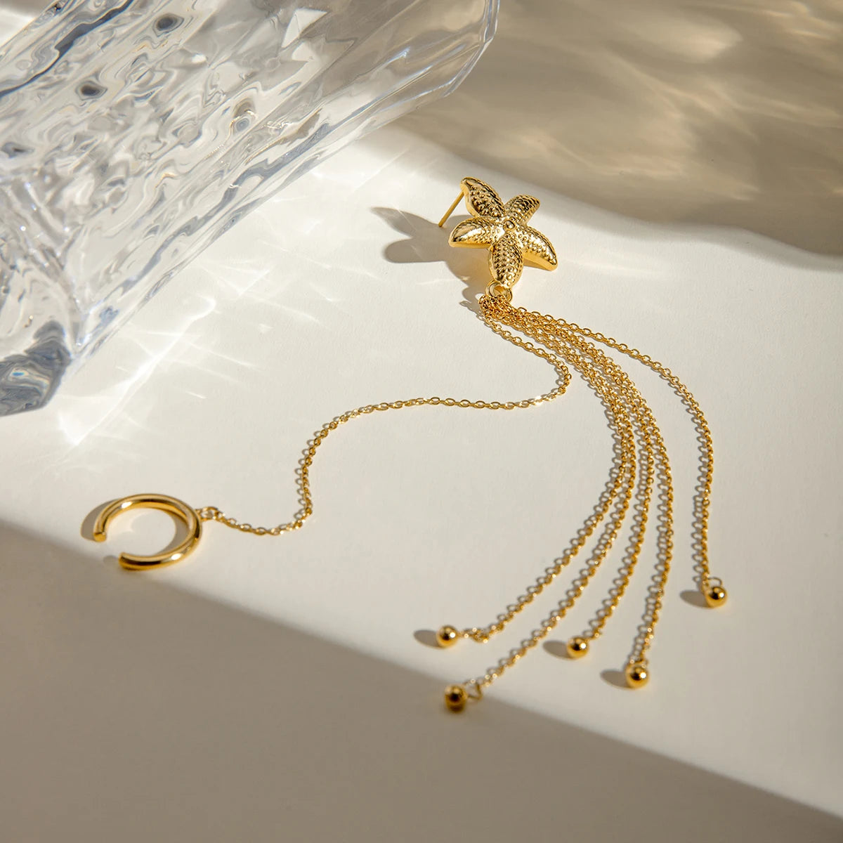Gold Plated Stainless SteelStarfish earrings