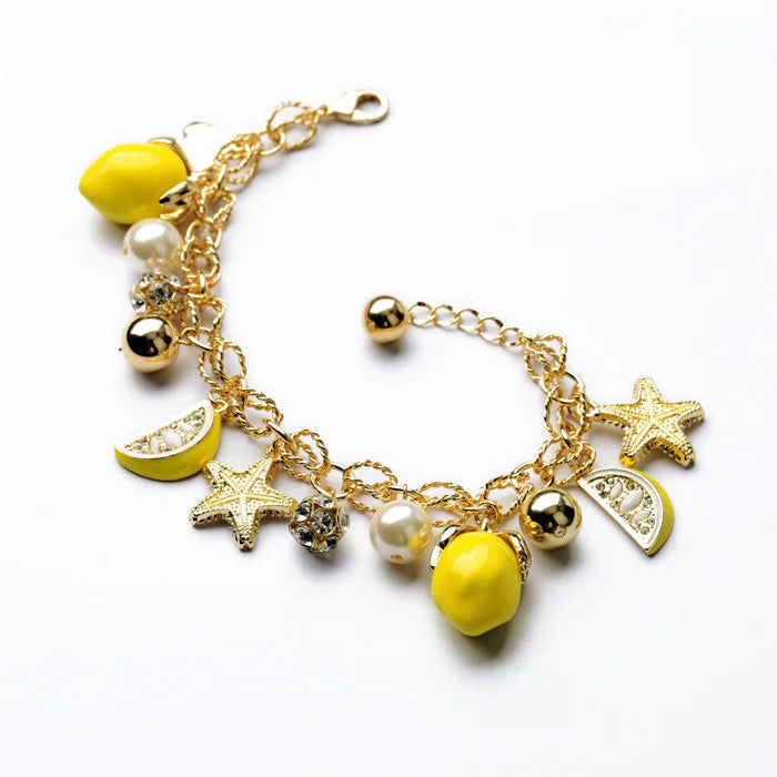 New Arrival Starfish Pendant Lemon Fruit women's bracelet