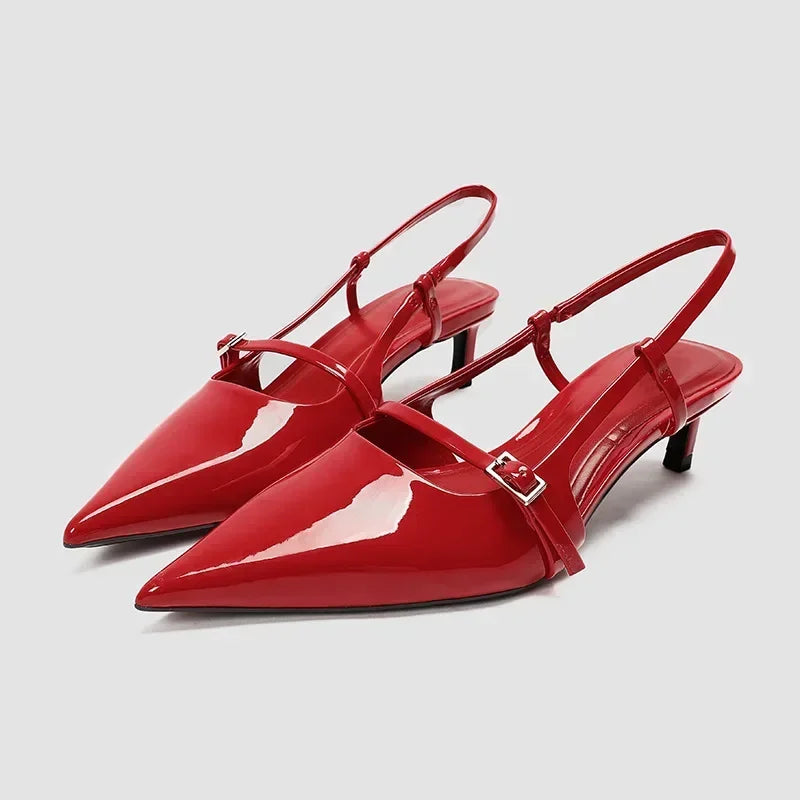 Elegant Red & black Sandals For Women