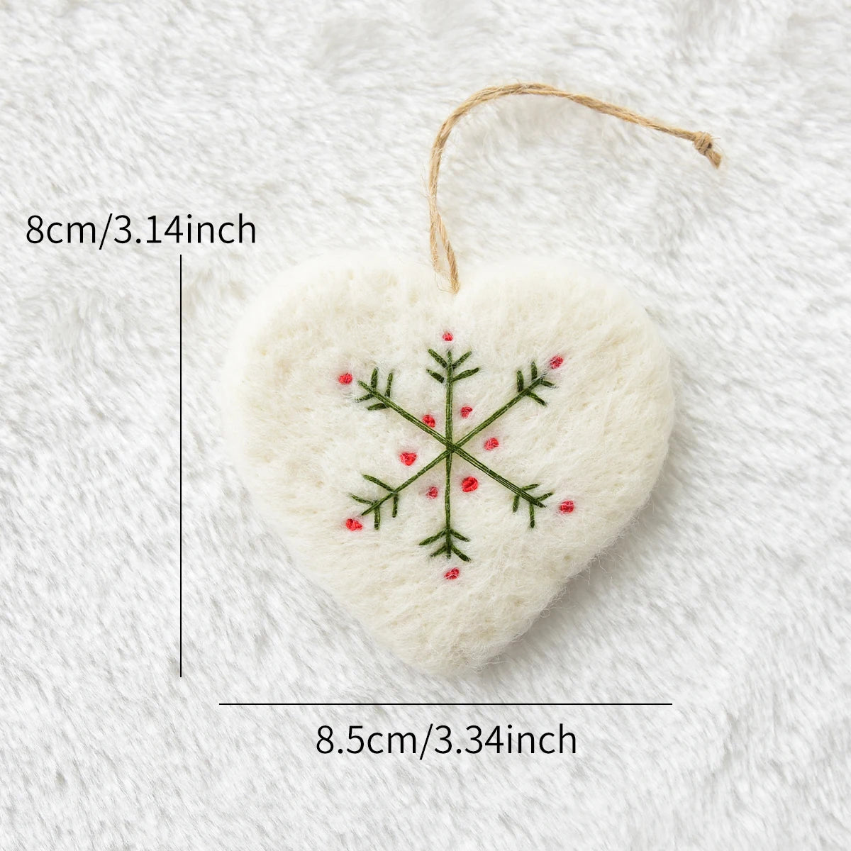 Christmas Mini Cute Wool Felt Heart Snowflake Pendant Christmas
