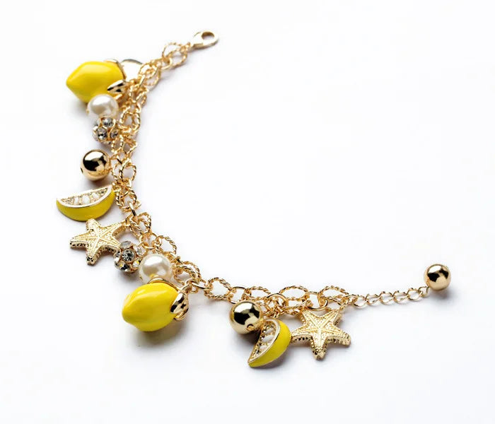 New Arrival Starfish Pendant Lemon Fruit women's bracelet