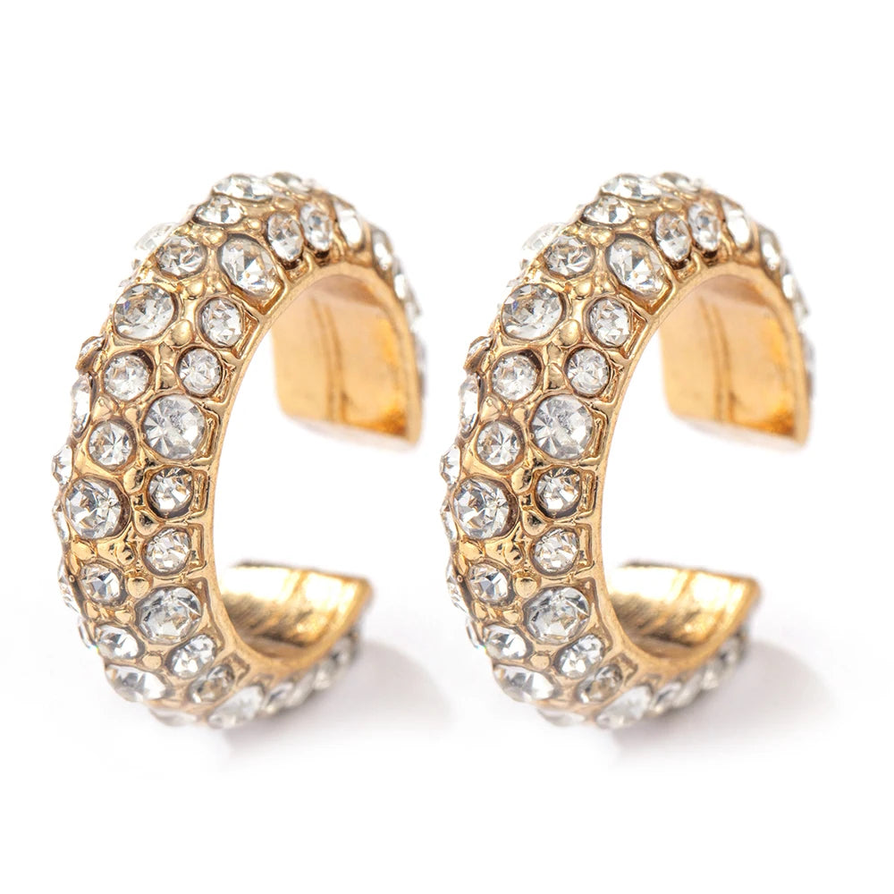 New Arrival Multicolor Crystal Ear Cuff Stackable Shaped Ear Clips No Pierced Cartilage Earring for Women