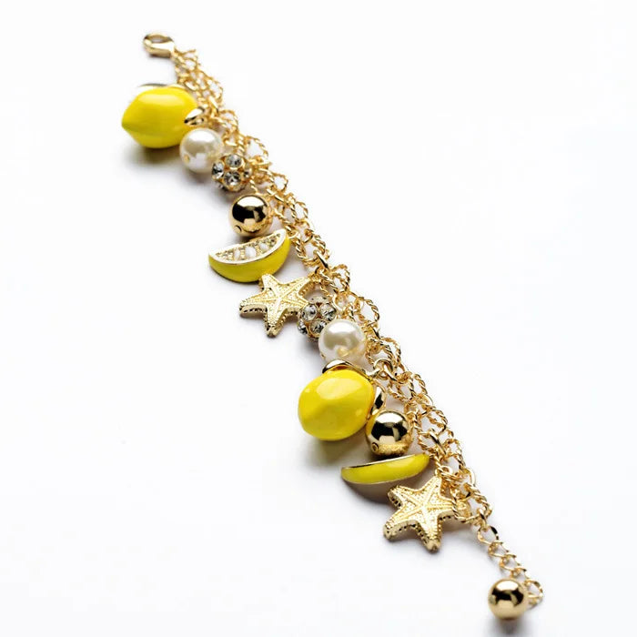 New Arrival Starfish Pendant Lemon Fruit women's bracelet