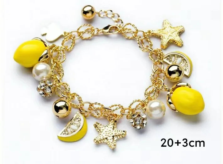 New Arrival Starfish Pendant Lemon Fruit women's bracelet