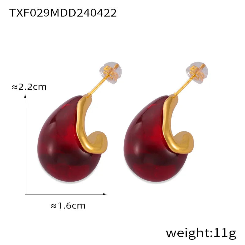 Women's New Earrings Stainless Steel Gold plated