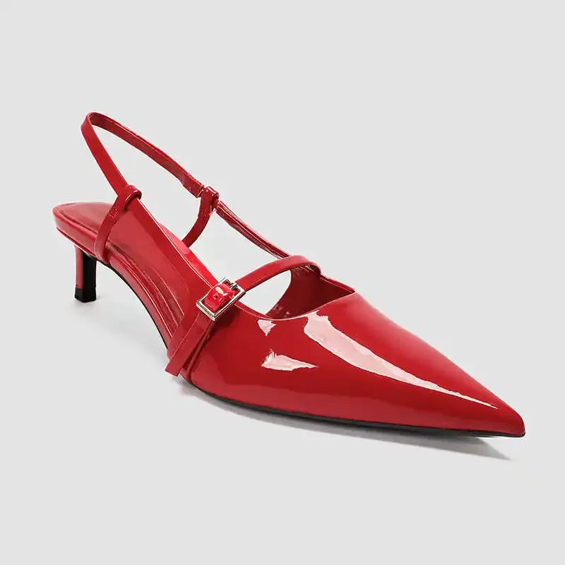Elegant Red & black Sandals For Women