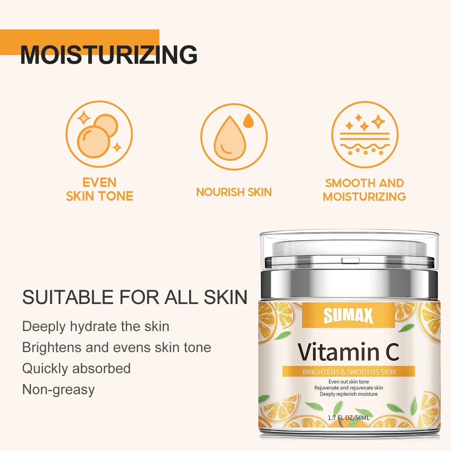 Vitamin C Face Cream kincare Moisturizing Brightening Nourishing Hydrating Firming Facial Creams
