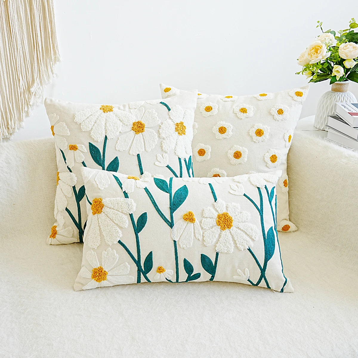 Floral Cover Cushion Pillow Case For Living Room