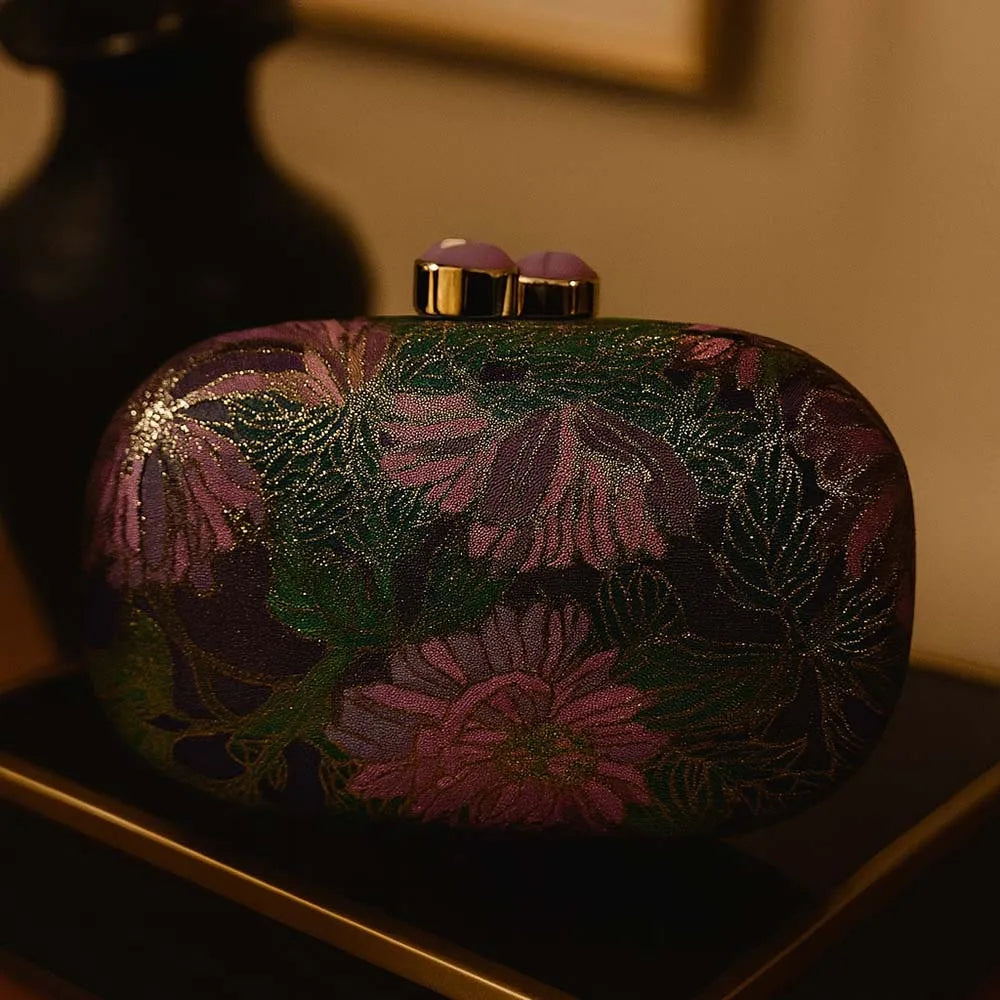 Women Vintage Flower Clutch Bag