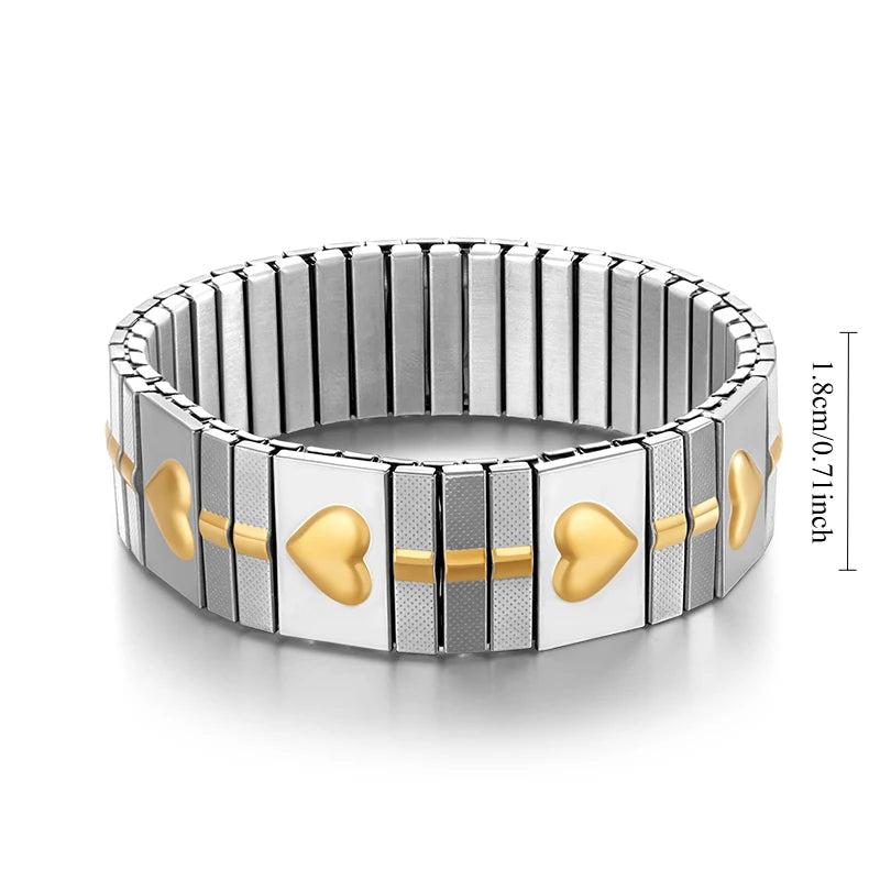 New Gold Plated Stainless Elastic Bracelet For Women