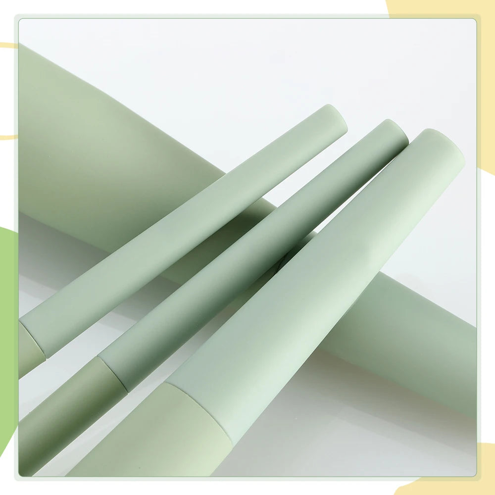 Set Green Makeup Brushes 11Pcs