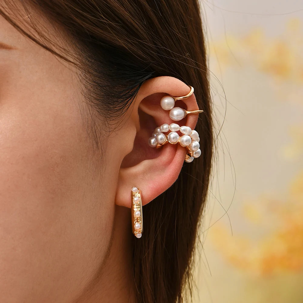 New Arrival Multicolor Crystal Ear Cuff Stackable Shaped Ear Clips No Pierced Cartilage Earring for Women