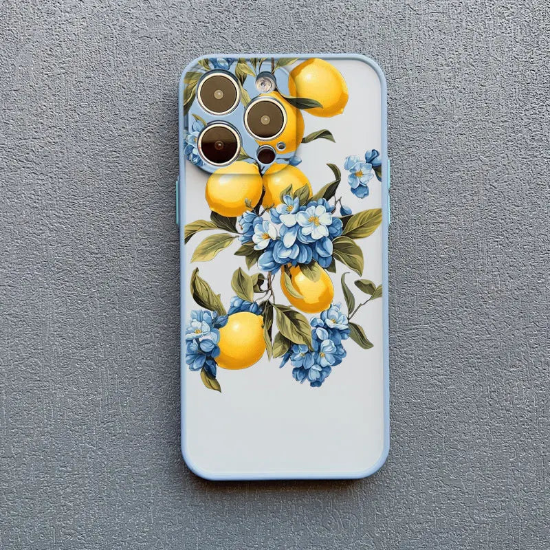Retro Fruit Lemon Phone Case For iPhone 16 15 14 Pro Max Plus 13 12 11 Pro Max Mini X XS XR 7 8 Plus SE2