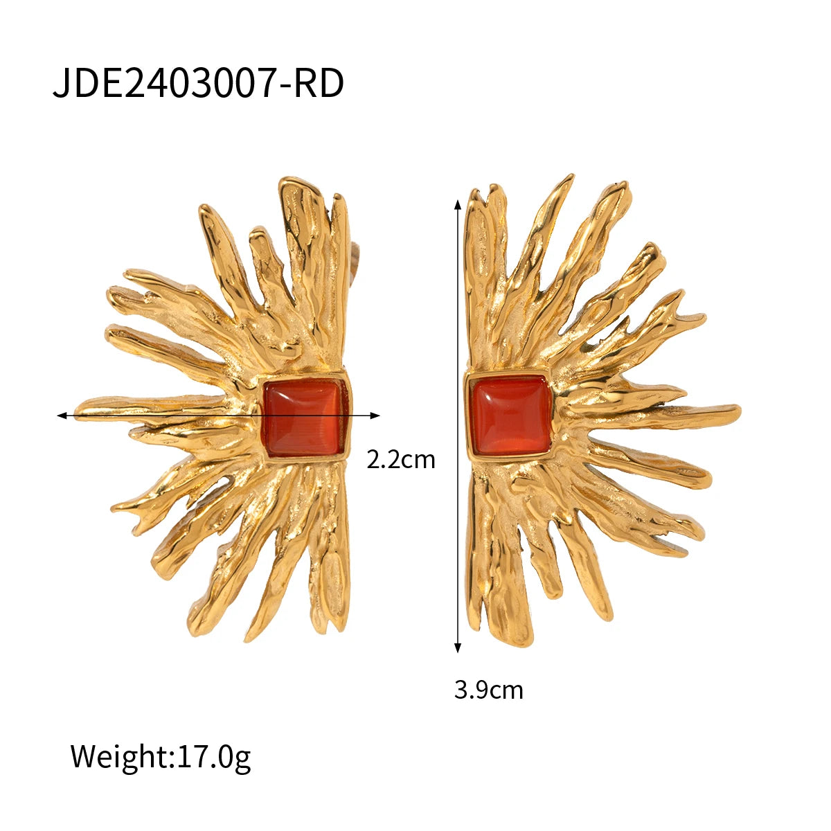 Geometric Waterproof Gold Plated Stainless Earrings