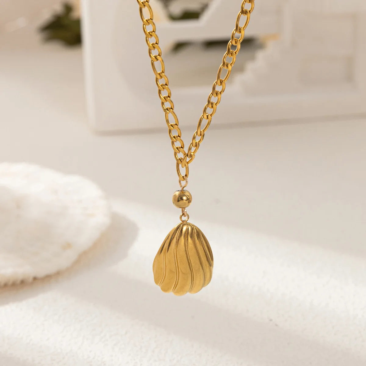 Stainless Steel Sea Turtle Necklaces Dolphin Shell Pendant for Women