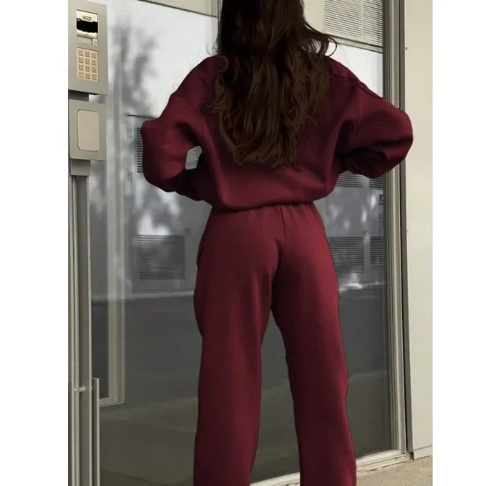 Casual Two Piece Set Woman New Sweatshirt and Pants Suit for Female Streetwear Autumn and Winter
